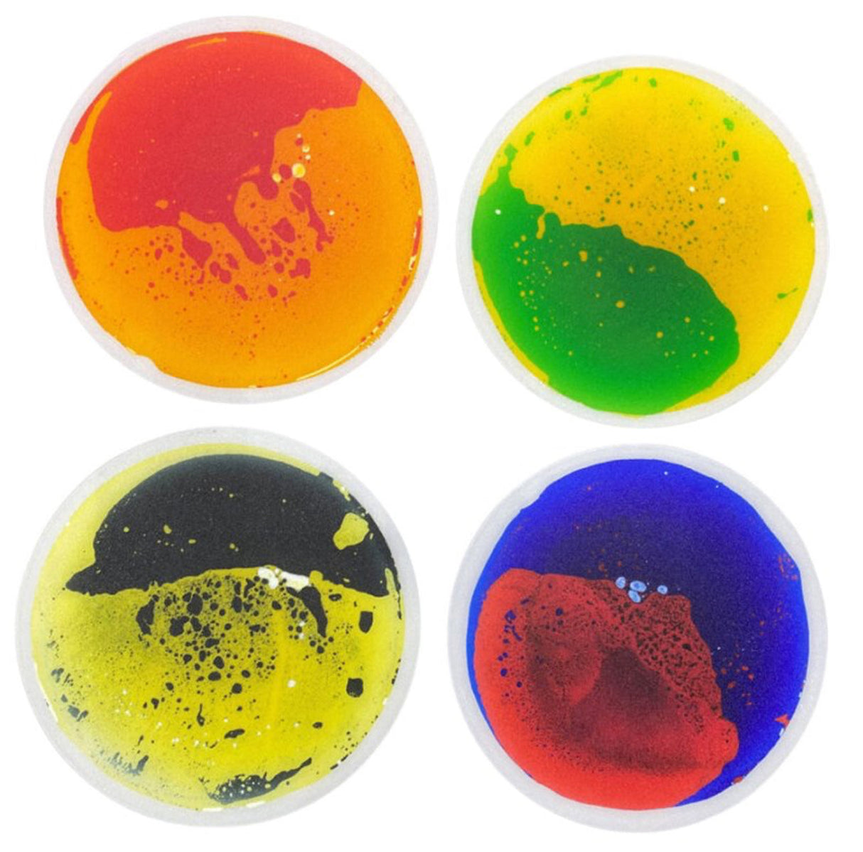 Round Liquid Floor Sensory Tiles Set of 4 – 30cm, Vibrant Colours in Motion