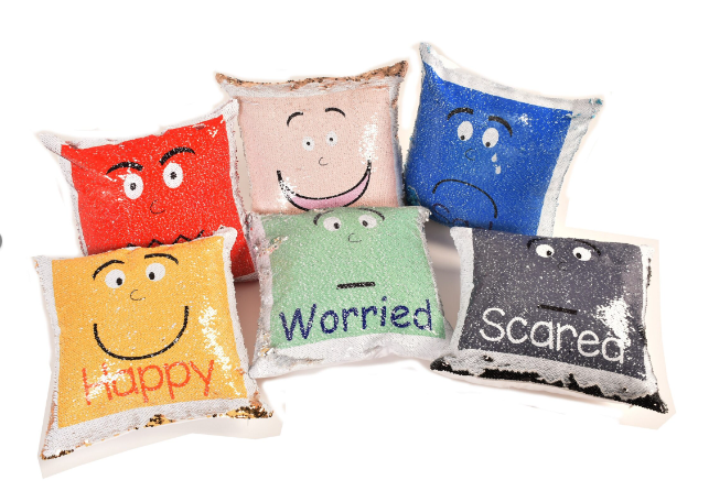 Hide & Reveal Emotions Cushions (with flip sequin covers)(set of 6)