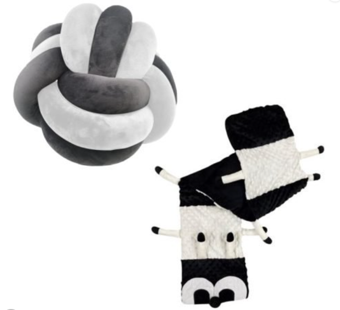 Black and White Cuddle Ball and Black and White Weighted Caterpillar 2.5kg
