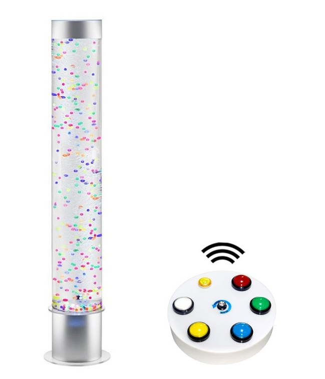 Bubble Tube Tank Tower with Colourful Balls For Sensory Rooms – 100cm With Remote Button Controller