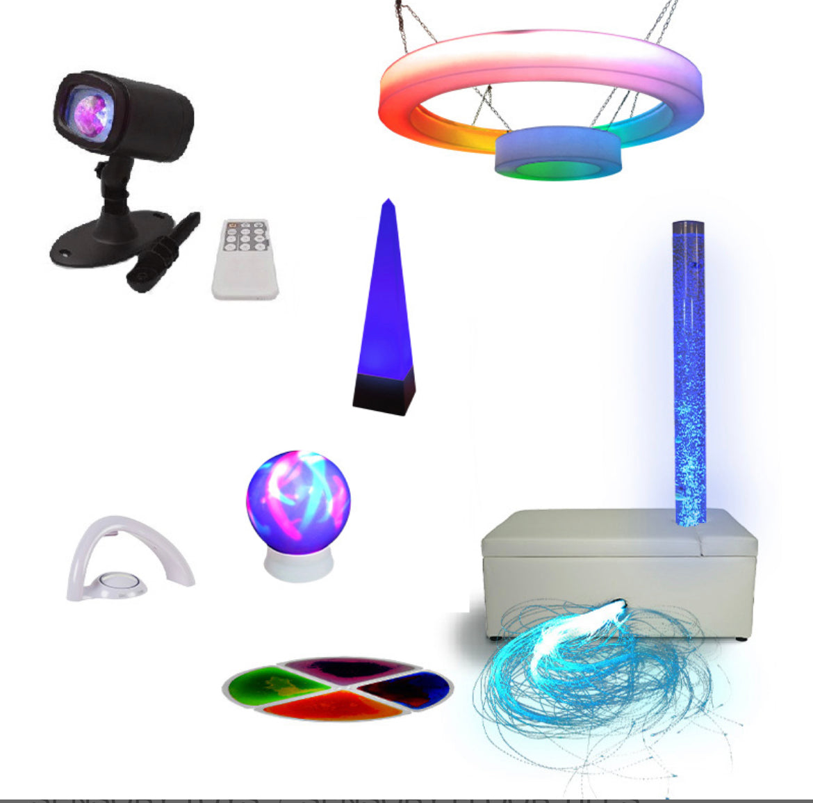 9 Piece Sensory Room Equipment Light Up Toys Set